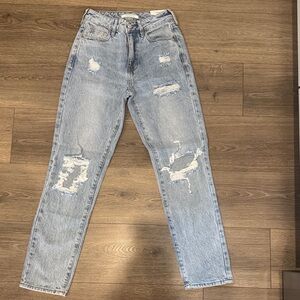PacSun Light Blue Distressed Straight Leg Jeans